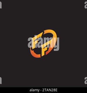 FF combination letter unique initials logo esport for gaming team, youtube, twitch Stock Vector