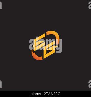 GE combination letter unique initials logo esport for gaming team, youtube, twitch Stock Vector