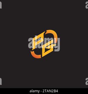 GP combination letter unique initials logo esport for gaming team, youtube, twitch Stock Vector