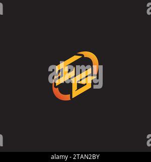 GI combination letter unique initials logo esport for gaming team, youtube, twitch Stock Vector