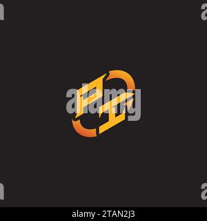 IP combination letter unique initials logo esport for gaming team, youtube, twitch Stock Vector