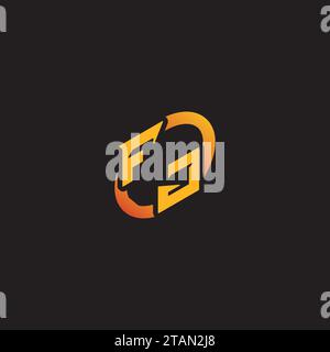 JF combination letter unique initials logo esport for gaming team, youtube, twitch Stock Vector