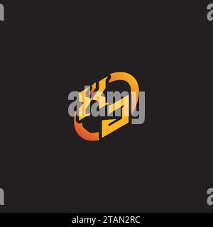 JX combination letter unique initials logo esport for gaming team, youtube, twitch Stock Vector