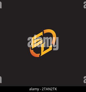 LE combination letter unique initials logo esport for gaming team, youtube, twitch Stock Vector