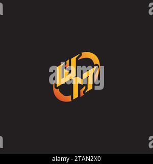 MW combination letter unique initials logo esport for gaming team, youtube, twitch Stock Vector
