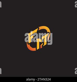 MF combination letter unique initials logo esport for gaming team, youtube, twitch Stock Vector