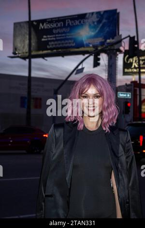 Los Angeles, USA. 01st Dec, 2023. Actress Natasha Blasick attends Billboard Unveiling Party on Sunset for Oscar Ballot film 'Mission Peace' at Aroma Sunset Bar and Grill, Los Angeles, CA December 1st, 2023 Credit: Eugene Powers/Alamy Live News Stock Photo