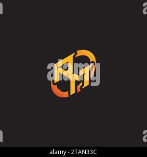 MR combination letter unique initials logo esport for gaming team, youtube, twitch Stock Vector