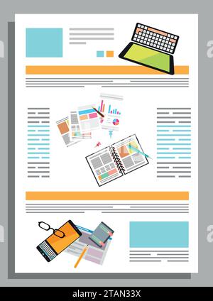 Idea concept for business teamwork flyer template design Stock Vector