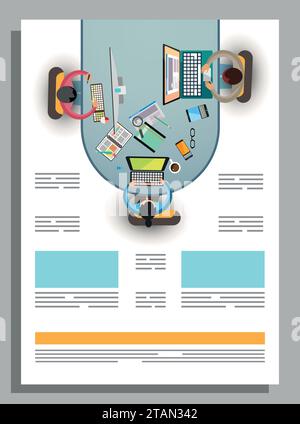 Idea concept for business teamwork flyer template design Stock Vector