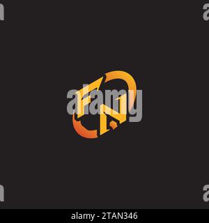NF combination letter unique initials logo esport for gaming team, youtube, twitch Stock Vector