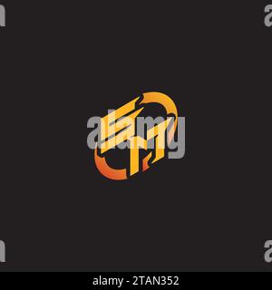 MS combination letter unique initials logo esport for gaming team, youtube, twitch Stock Vector