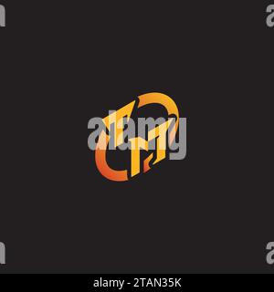 MT combination letter unique initials logo esport for gaming team, youtube, twitch Stock Vector