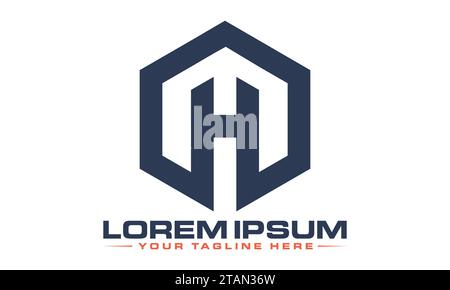 MH Logo Design Unique and Modern logo Design Stock Vector