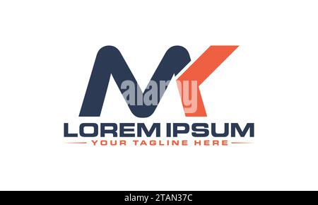 MK Logo Design Unique and Modern Logo Design Stock Vector