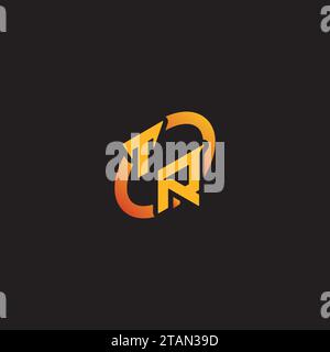 RT combination letter unique initials logo esport for gaming team, youtube, twitch Stock Vector