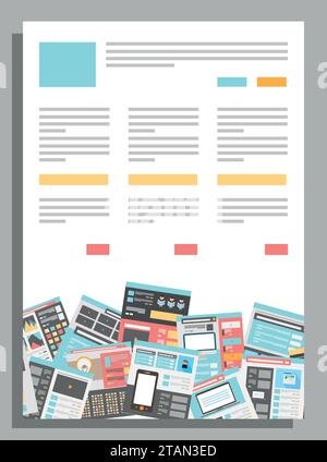 Idea concept for business teamwork flyer template design Stock Vector
