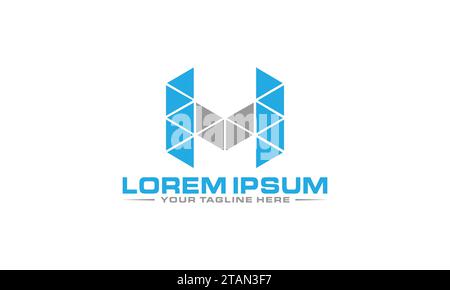MH Logo Design Unique and Modern logo Design Stock Vector