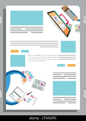Idea concept for business teamwork flyer template design Stock Vector