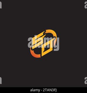 OS combination letter unique initials logo esport for gaming team, youtube, twitch Stock Vector