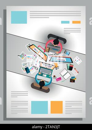 Idea concept for business teamwork flyer template design Stock Vector