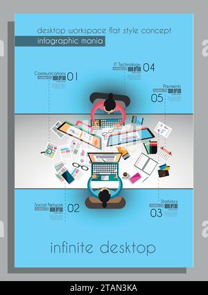 Idea concept for business teamwork flyer template design Stock Vector