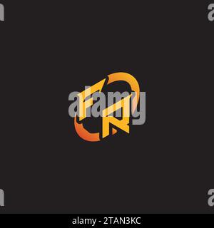 RF combination letter unique initials logo esport for gaming team, youtube, twitch Stock Vector