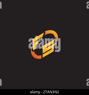 SF combination letter unique initials logo esport for gaming team, youtube, twitch Stock Vector