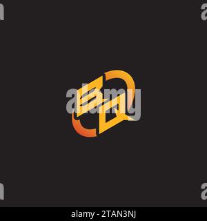 QB combination letter unique initials logo esport for gaming team, youtube, twitch Stock Vector