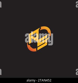 SR combination letter unique initials logo esport for gaming team, youtube, twitch Stock Vector