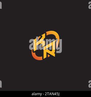 RK combination letter unique initials logo esport for gaming team, youtube, twitch Stock Vector