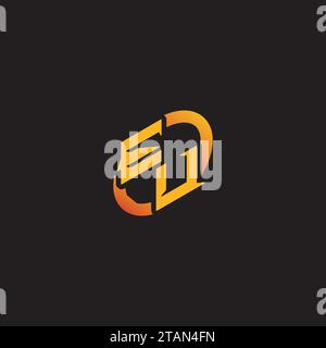 UE combination letter unique initials logo esport for gaming team, youtube, twitch Stock Vector