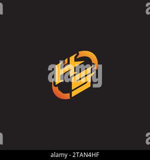 SH combination letter unique initials logo esport for gaming team, youtube, twitch Stock Vector