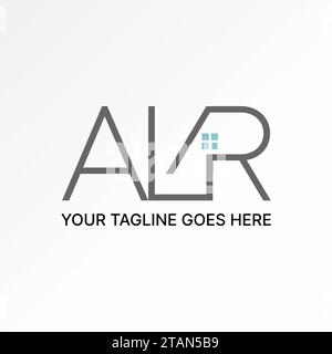 Logo design graphic concept creative abstract premium vector sign unique stock letter initial ALR with roof house. Related to property monogram home Stock Vector