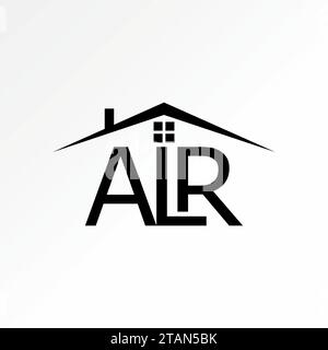 Logo design graphic concept creative abstract premium vector sign unique stock initial letter ALR with roof house. Related to property monogram home Stock Vector