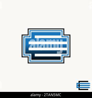 Logo design graphic concept creative premium abstract vector stock unique initial letter CE or EC font mosaic. Related to monogram typography branding Stock Vector
