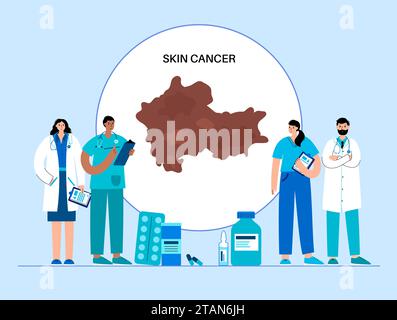 Skin cancer treatment, conceptual illustration Stock Photo