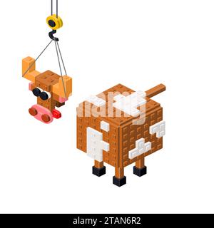 Livestock production concept on white background. Vector Stock Vector