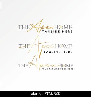 Logo design graphic concept creative abstract premium vector sign unique stock initial letter word APEX window Related to property monogram home house Stock Vector
