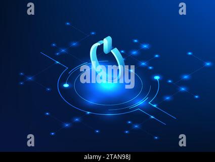 Energy use technology Isometric image On/off switch button Represents the activation of energy for electronic devices and electrical appliances. Stock Vector