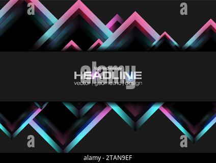 Blue and pink glossy squares abstract geometric concept background. Vector design Stock Vector