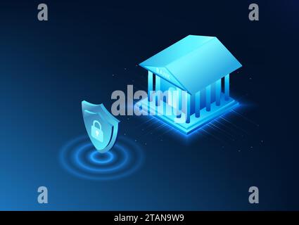 Bank information theft prevention system technology There is a security system for using online transactions that verifies your identity before using Stock Vector