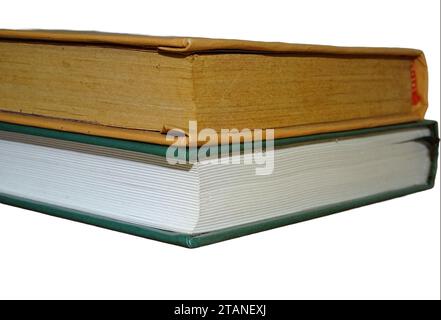An old book and a book with white pages. Old and new Stock Photo