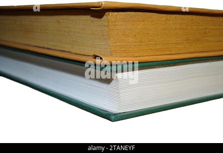 An old book and a book with white pages. Old and new Stock Photo