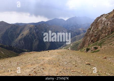 the Moldo-Ashuu pass, district of Songkol Region in western Kyrgyzstan Stock Photo