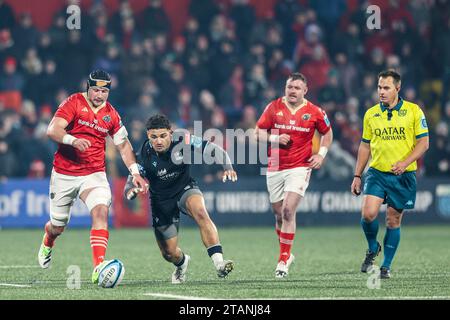 December 1st, 2023, Musgrave Park, Cork, Ireland: United Rugby Championship: Munster 40 - Glasgow Warriors 29 Stock Photo