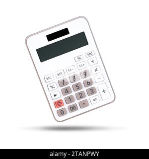 White calculator isolated on white background with no display Stock Photo