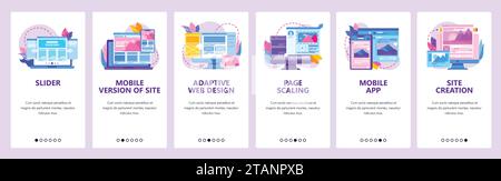 Website and mobile app onboarding screens vector template Stock Vector