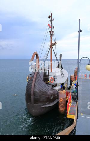 July 29 2023 - Misdroy, Miedzyzdroje in Poland: the pier into the Baltic Sea Stock Photo