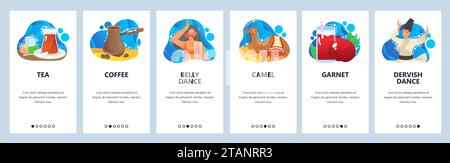 Turkey website and mobile app onboarding screens vector template Stock Vector
